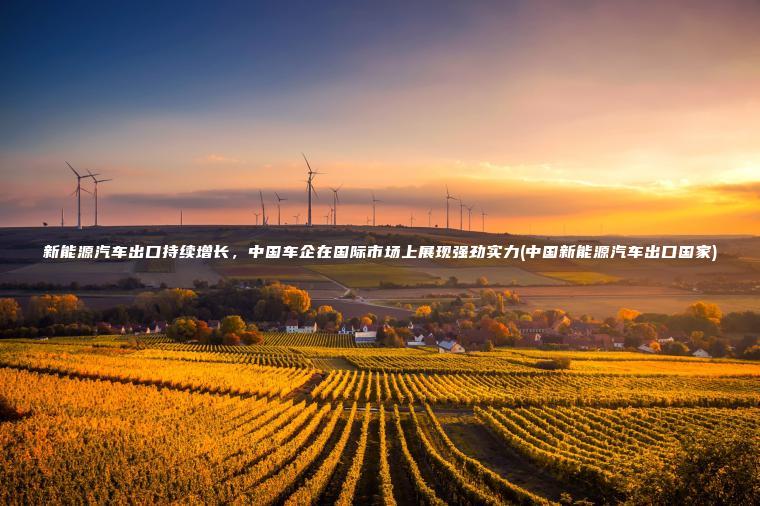 新能源汽车出口持续增长，中国车企在国际市场上展现强劲实力(中国新能源汽车出口国家)