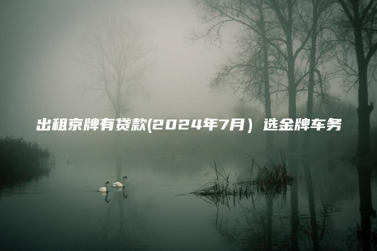 出租京牌有贷款(2024年7月）选金牌车务
