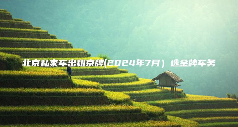 北京私家车出租京牌(2024年7月）选金牌车务