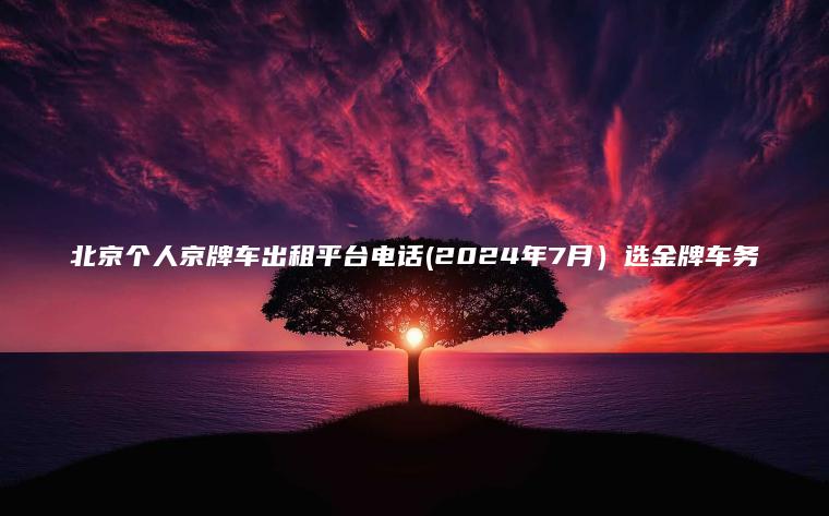 北京个人京牌车出租平台电话(2024年7月）选金牌车务