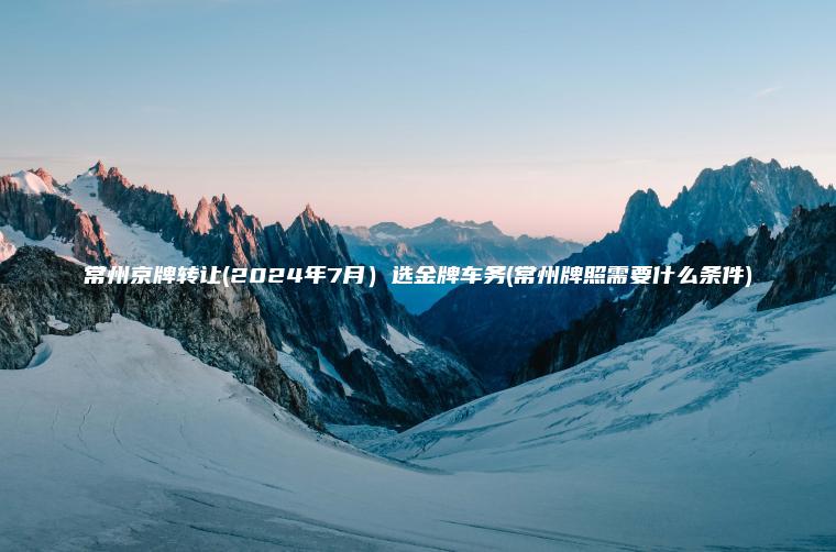 常州京牌转让(2024年7月）选金牌车务(常州牌照需要什么条件)