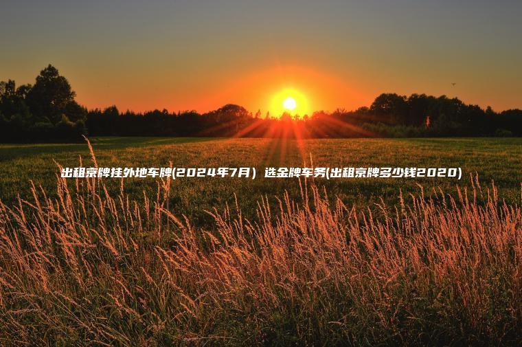 出租京牌挂外地车牌(2024年7月）选金牌车务(出租京牌多少钱2020)