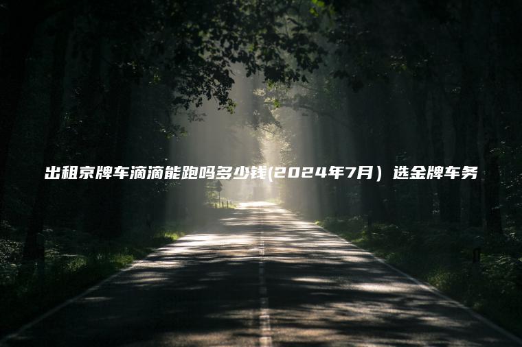 出租京牌车滴滴能跑吗多少钱(2024年7月）选金牌车务