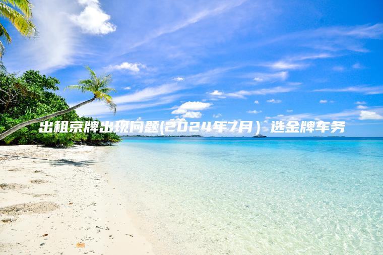 出租京牌出现问题(2024年7月）选金牌车务