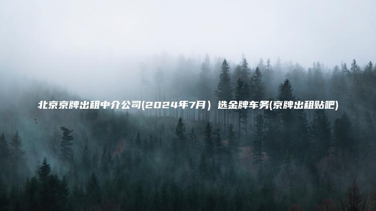 北京京牌出租中介公司(2024年7月）选金牌车务(京牌出租贴吧)