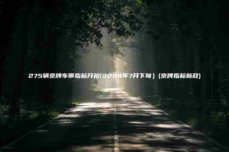 275辆京牌车带指标开拍(2024年7月下旬）(京牌指标新政)