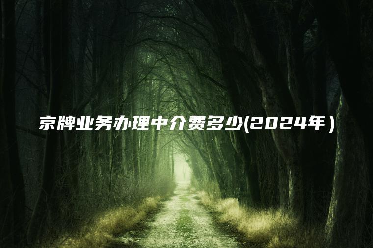 京牌业务办理中介费多少(2024年）