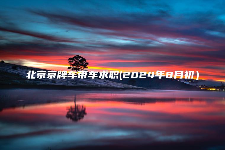 北京京牌车带车求职(2024年8月初）