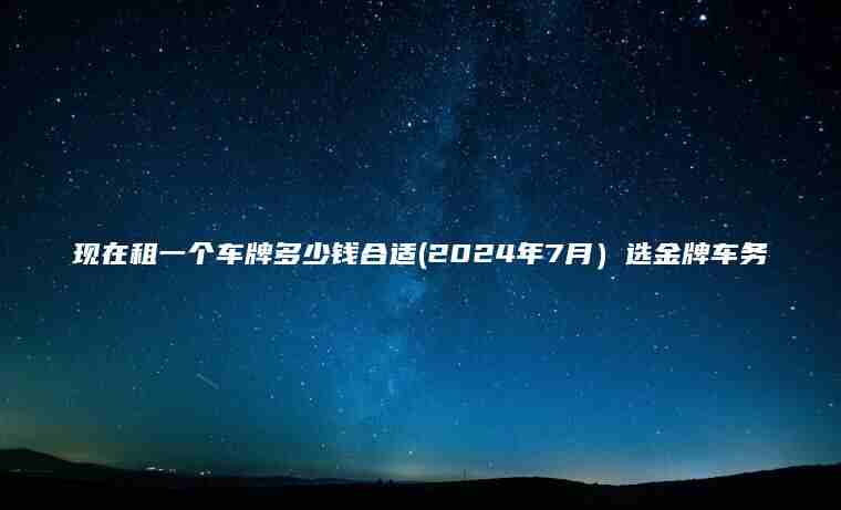 现在租一个车牌多少钱合适(2024年7月）选金牌车务