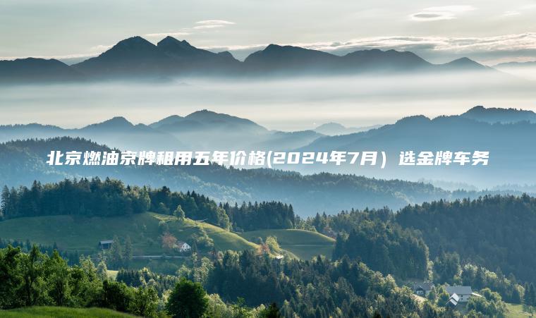 北京燃油京牌租用五年价格(2024年7月）选金牌车务