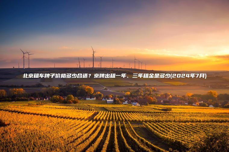 北京租车牌子价格多少合适？京牌出租一年、三年租金是多少(2024年7月)