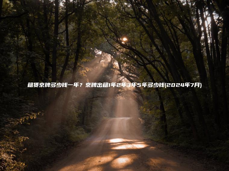 租赁京牌多少钱一年？京牌出租1年2年3年5年多少钱(2024年7月)
