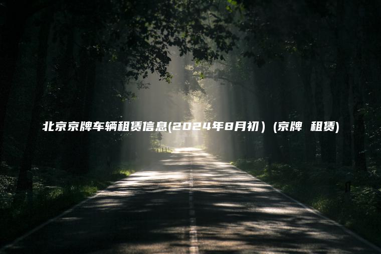 北京京牌车辆租赁信息(2024年8月初）(京牌 租赁)