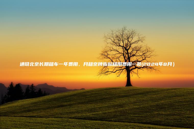 通晓北京长期租车一年费用、月租京牌指标租用费用一览(2024年8月）