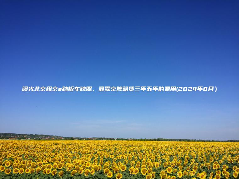 曝光北京租京a踏板车牌照、显露京牌租赁三年五年的费用(2024年8月）