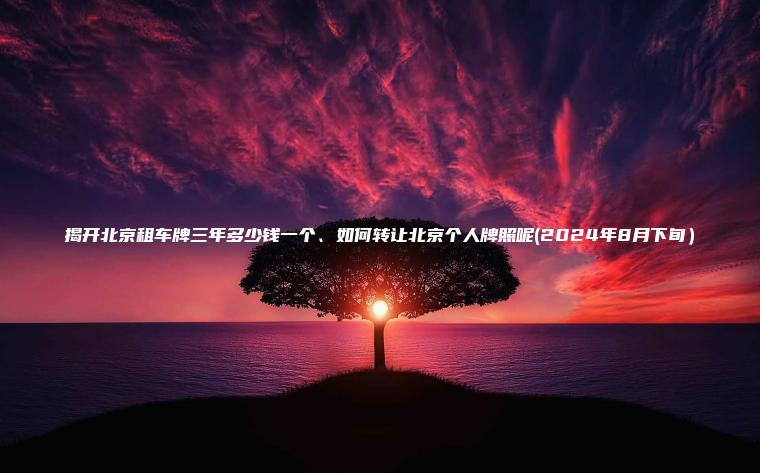 揭开北京租车牌三年多少钱一个、如何转让北京个人牌照呢(2024年8月下旬）