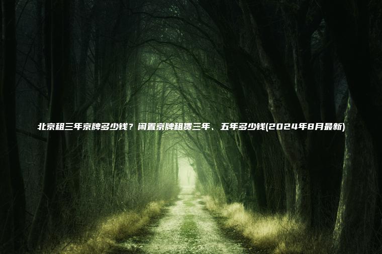 北京租三年京牌多少钱？闲置京牌租赁三年、五年多少钱(2024年8月最新)