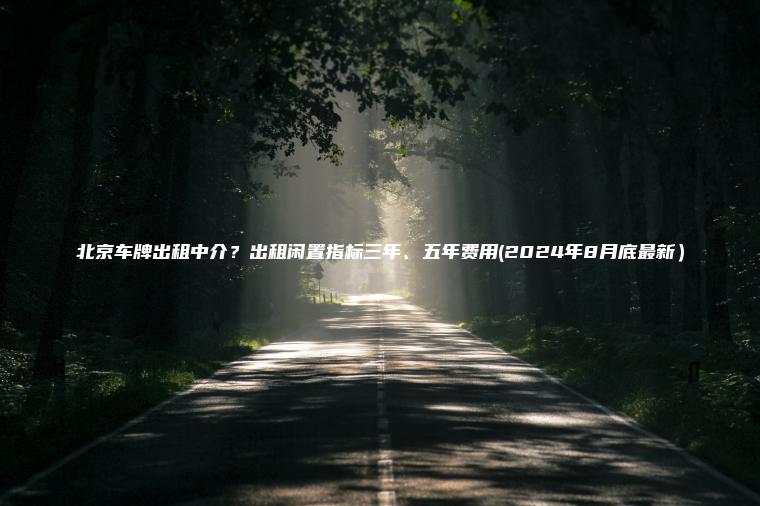 北京车牌出租中介？出租闲置指标三年、五年费用(2024年8月底最新）
