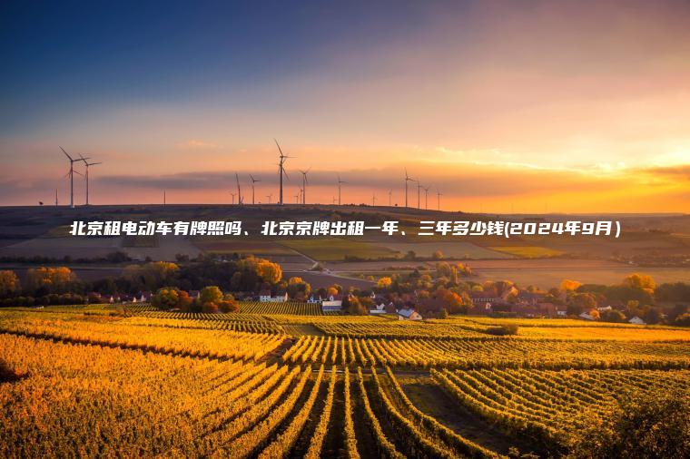 北京租电动车有牌照吗、北京京牌出租一年、三年多少钱(2024年9月）