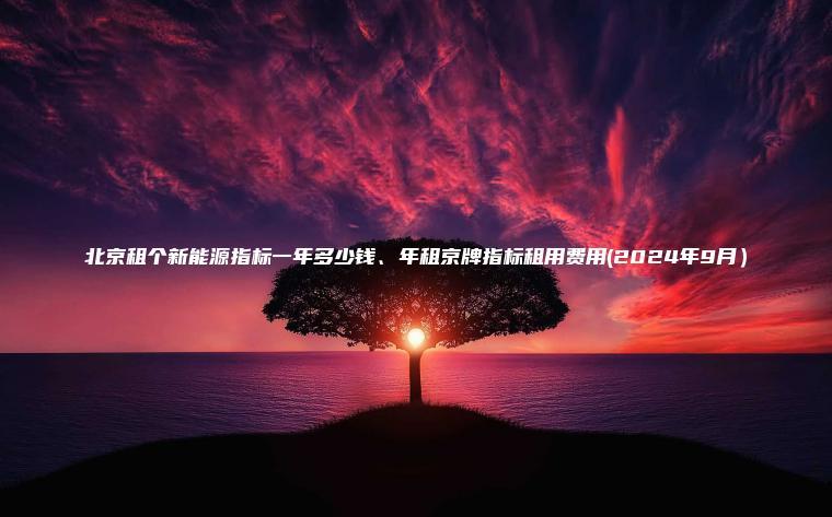 北京租个新能源指标一年多少钱、年租京牌指标租用费用(2024年9月）