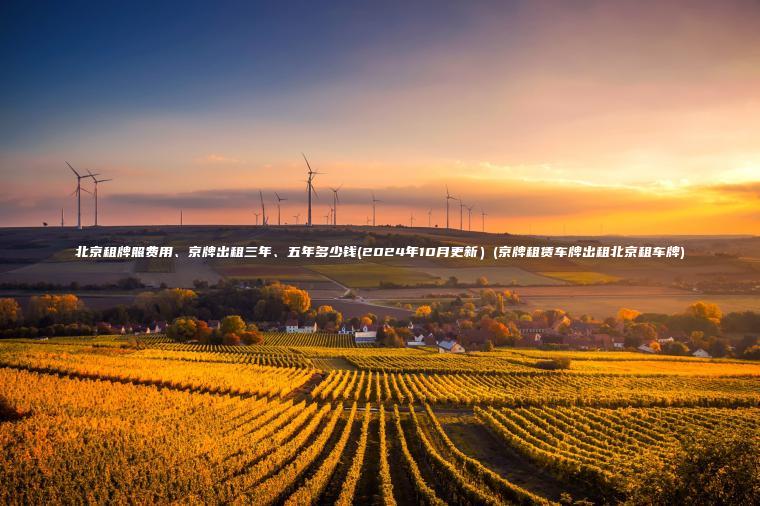 北京租牌照费用、京牌出租三年、五年多少钱(2024年10月更新）(京牌租赁车牌出租北京租车牌)
