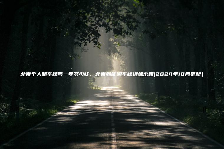 北京个人租车牌号一年多少钱、北京新能源车牌指标出租(2024年10月更新）