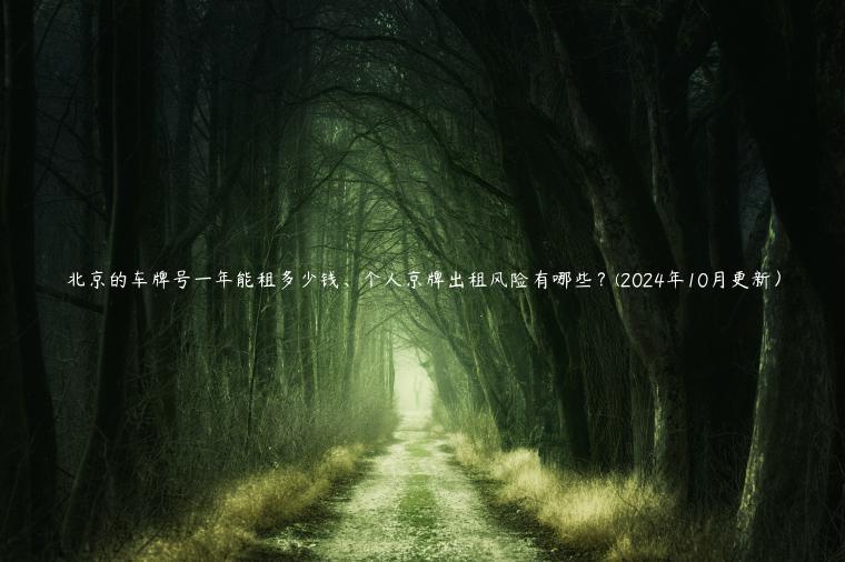 北京的车牌号一年能租多少钱、个人京牌出租风险有哪些？(2024年10月更新）